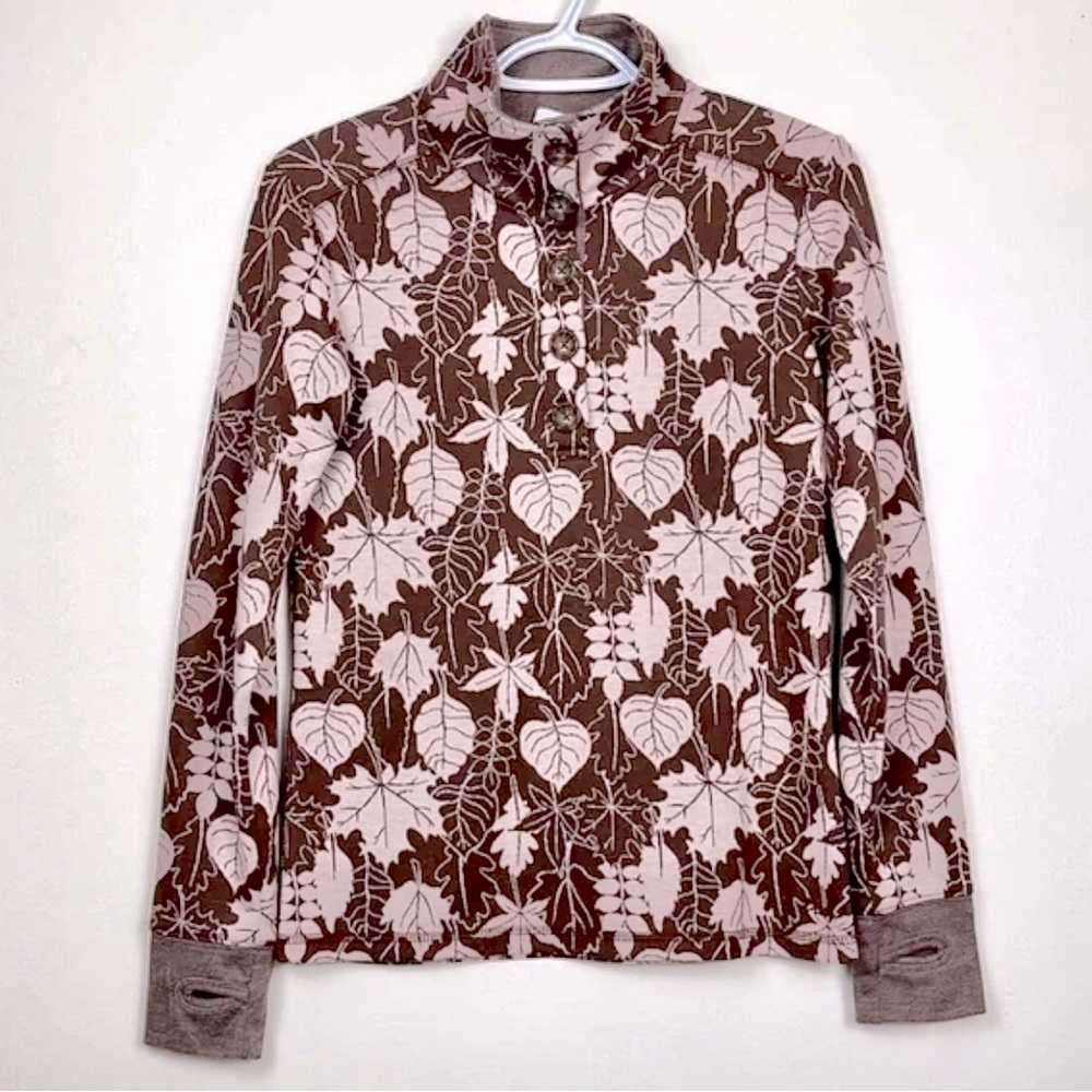Kavu Leaves Henley Sweater, size small